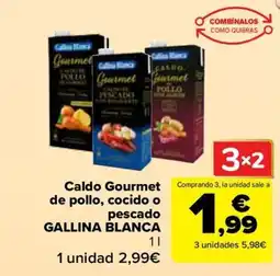 Carrefour GALLINA BLANCA Caldo Gourmet de pollo, cocido o pescado oferta