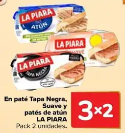 Carrefour LA PIARA En paté Tapa Negra, Suave y patés de atún oferta