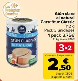 Carrefour Atún claro al natural Carrefour Classic oferta