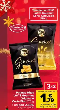 Carrefour LAY'S Patatas fritas Gourmet Original o Corte Fino oferta