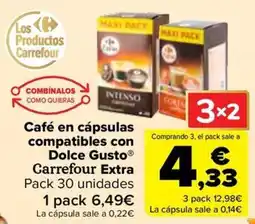 Carrefour Café en cápsulas compatibles con Dolce Gusto Carrefour Extra oferta