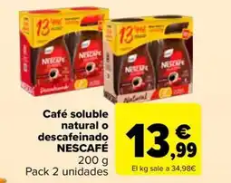 Carrefour NESCAFÉ Café soluble natural o descafeinado oferta