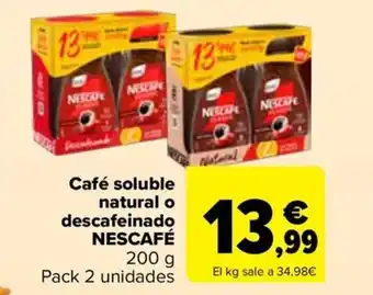 Carrefour NESCAFÉ Café soluble natural o descafeinado oferta