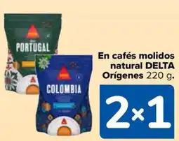 Carrefour DELTA En cafés molidos natural Orígenes oferta