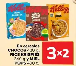 Carrefour KELLOGG En cereales chocos rice krispiesy miel pops oferta