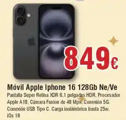 Hiper FROIZ Móvil Apple Iphone 16 128Gb Ne/Ve oferta