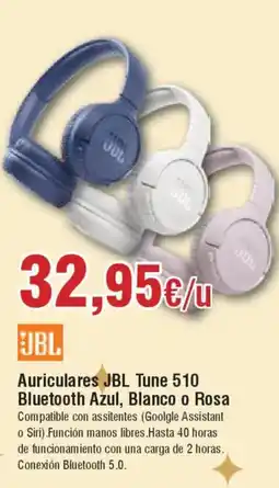 Hiper FROIZ JBL Auriculares Tune 510 Bluetooth Azul, Blanco o Rosa oferta