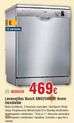 Hiper FROIZ BOSCH Lavavajillas SMS25A105E Acero Inoxidable oferta