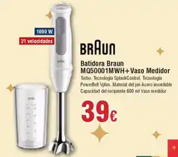 Hiper FROIZ BRAUN Batidora MQ50001MWH+Vaso Medidor oferta