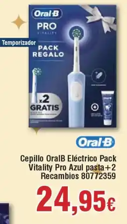 Hiper FROIZ ORAL-B Cepillo Eléctrico Pack Vitality Pro Azul pasta+2 Recambios 80772359 oferta