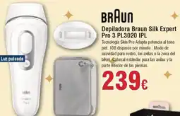 Hiper FROIZ BRAUN Depiladora Silk Expert Pro 3 PL3020 IPL oferta