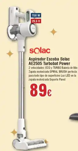 Hiper FROIZ SOLAC Aspirador Escoba AE2505 Turbobat Power oferta
