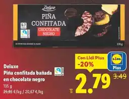Lidl Deluxe - piña confitada bañada en chocolate negro oferta