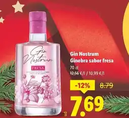 Lidl Gin nostrum - ginebra sabor fresa oferta