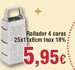 Hiper FROIZ Rallador 4 caras 25x11x8cm Inox 18% oferta