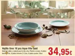 Hiper FROIZ Vajilla Gres 18 pcs Aqua Vita Quid oferta