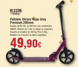 Hiper FROIZ OLSSON Patinete Hopp Grey Premium 200mm oferta