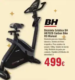 Hiper FROIZ BH Bicicleta Estática H8702B Carbon Bike RS Manual oferta