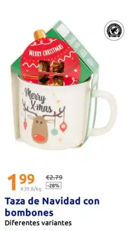 Action Taza de Navidad con bombones oferta