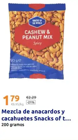 Action SNACKS OF THE WORLD Mezcla de anacardos y cacahuetes oferta