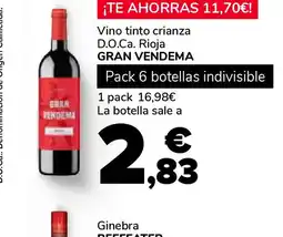 Supeco GRAN VENDEMA Vino tinto crianza oferta