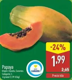 ALDI Papaya oferta
