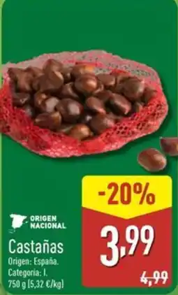 ALDI Castañas oferta