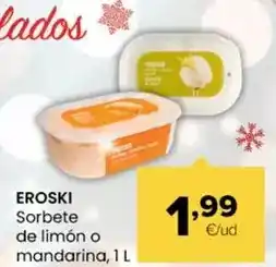 Autoservicios Familia Eroski - sorbete de limon o mandarina oferta