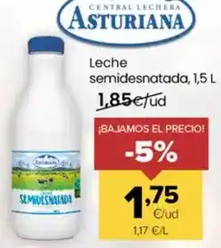 Autoservicios Familia Asturiana - leche semidesnatada oferta