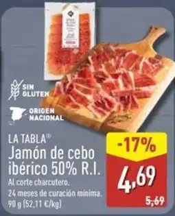 ALDI LA TABLA Jamón de cebo ibérico 50% R.I. oferta