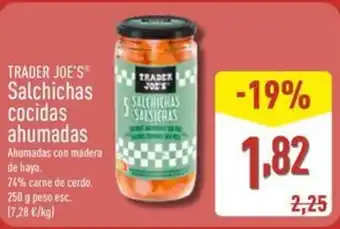 ALDI TRADER JOE'S" Salchichas cocidas ahumadas oferta