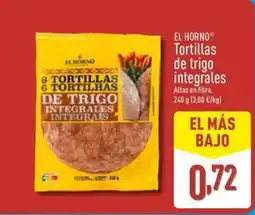 ALDI EL HORNO Tortillas de trigo integrales oferta