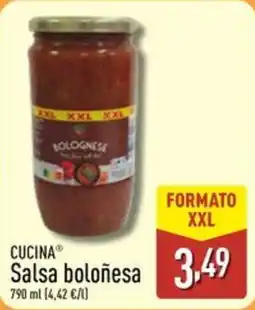 ALDI CUCINA Salsa boloñesa oferta