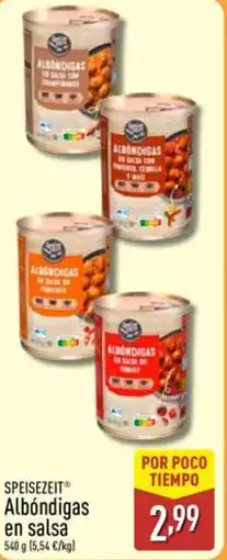 ALDI SPEISEZEIT Albóndigas en salsa oferta