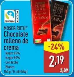 ALDI MOSER ROTH Chocolate relleno de crema oferta