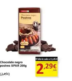 SPAR Chocolate negro Postres Chocolate negro oferta