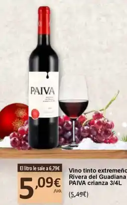 SPAR PAIVA Vino tinto extremeño Rivera del Guadiana crianza oferta