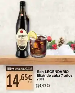 SPAR LEGENDARIO Ron Elixir de cuba 7 años, oferta