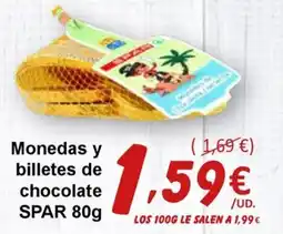 SPAR SPAR Monedas y billetes de chocolate oferta