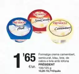 SPAR Fragadis Président - formatge crema camembert, semicurat, blau, brie, de cabra o brie amb tòfona oferta