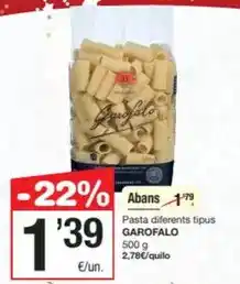 SPAR Fragadis Garofalo - pasta diferents tipus oferta