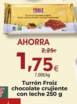 FROIZ FROIZ Turrón chocolate crujiente con leche oferta