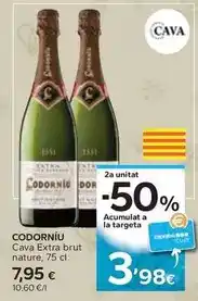 Caprabo Codorniu - cava extra brut nature oferta