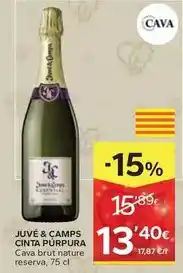 Caprabo Juvé y camps cinta purpura - cava brut nature reserva oferta