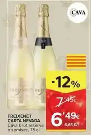 Caprabo Freixenet carta nevada - cava brut reserva o semisec oferta