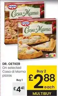 Dr oetker - on selected casa di mama pizzas