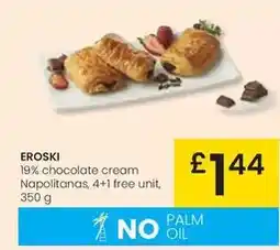 Eroski Eroski - 19% chocolate cream napolitanas oferta