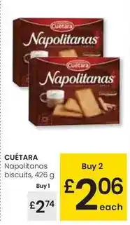 Eroski Cuétara - napolitanas biscuits oferta