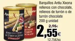 FROIZ Barquillos Antiu Xixona rellenos con chocolate, Antanana rellenos de turrón o de turrón chocolate oferta