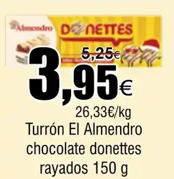 FROIZ EL ALMENDRO Turrón chocolate donettes rayados oferta